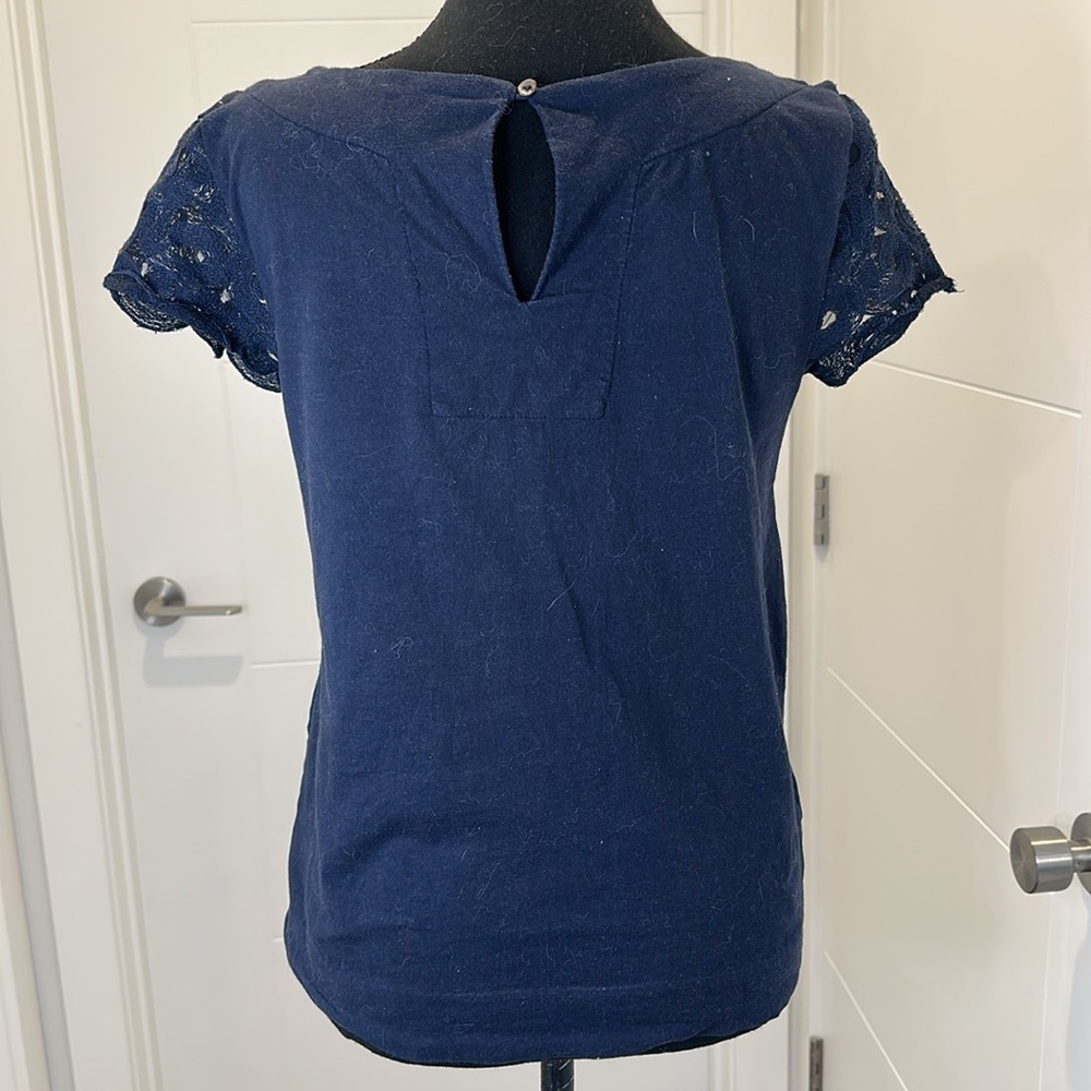 ANTHROPOLOGIE DELETTA Top Embroidered Floral Boho textured Bohemian Size S - Picture 9 of 17